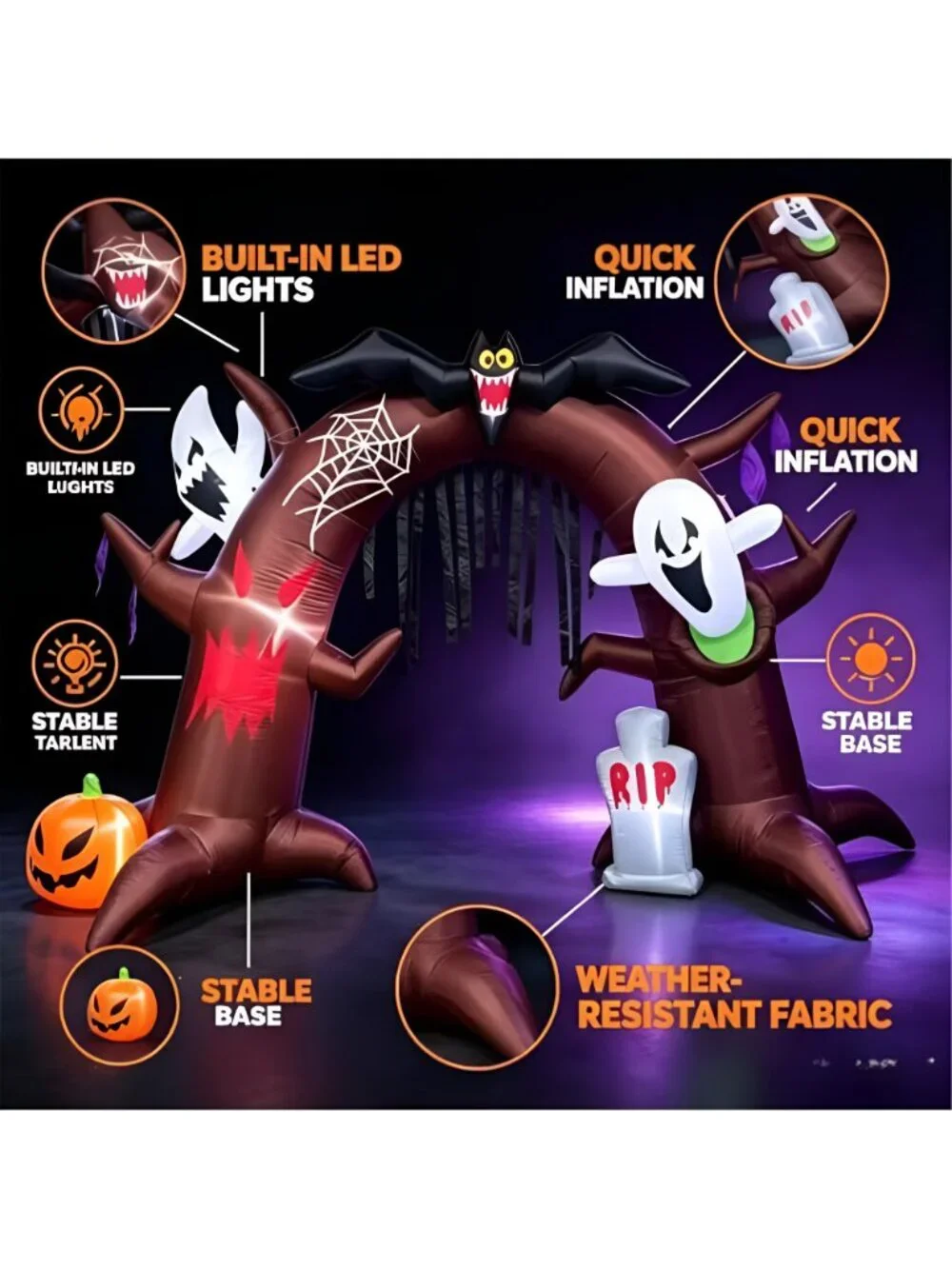 9FT Gaint Halloween Inflatable Outdoor Decorations Halloween Gateway Arch